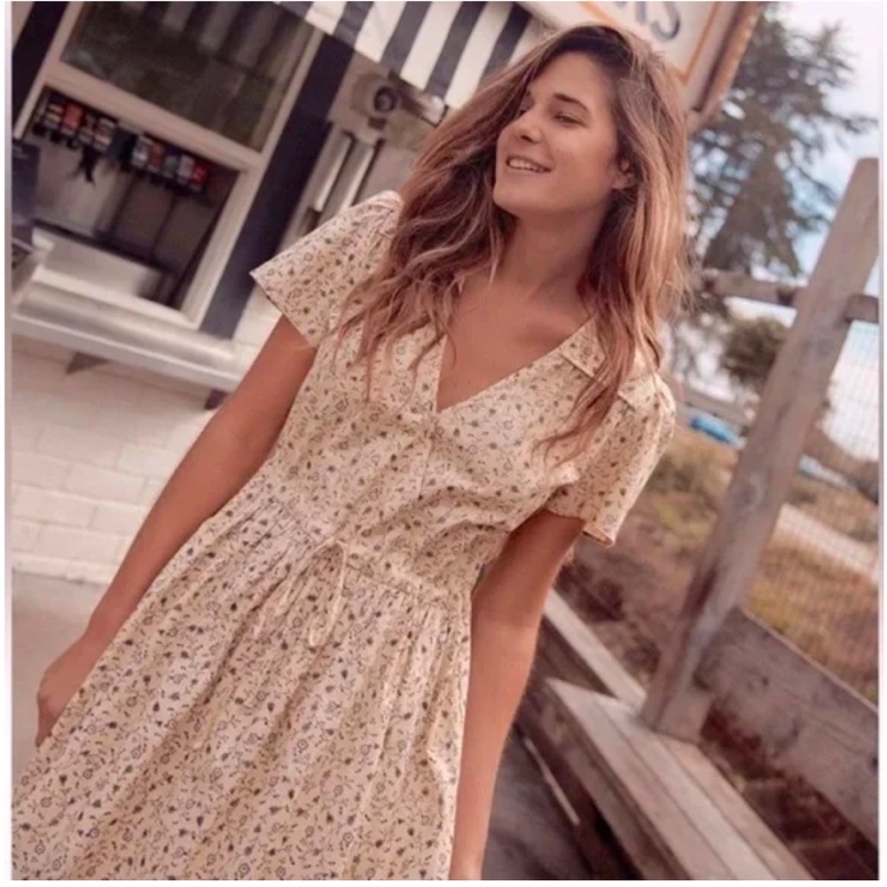 Christy Dawn Cream Floral Maxi Dress with Tie Waist - Picture 2 of 16